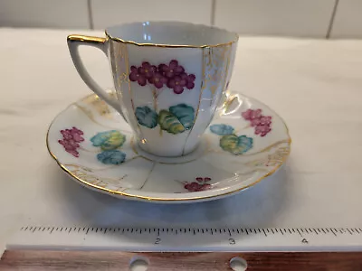 Ucagco Tea Cup & Saucer Set Mini Flowers Gold Trim Occupied Japan Petite Vintage • $4.73