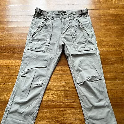 VTG Abercrombie Fitch Paratrooper Cargo Pants Mens 30x32 Gray Belted Outdoor Y2K • $74.20