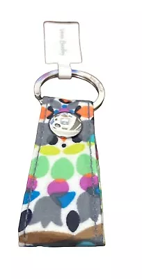 Vera Bradley Sunny Medallion Loop Key Ring - Floral- Gray Blue Green Black White • $11.99