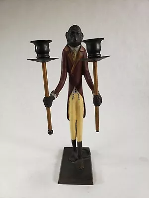 Vintage Bronze/Brass Maitland Smith Butler Monkey Candle Holder • $192.93