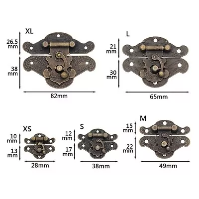 Latch Hasp Lock Catch Lock Notebook Various Sizes Wooden Box Zinc Alloy • $12.76