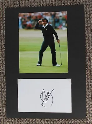 £195 • Buy SEVE BALLESTEROS Golfer GOLF Hand SIGNED White INDEX Card MOUNTED A4 With Photo