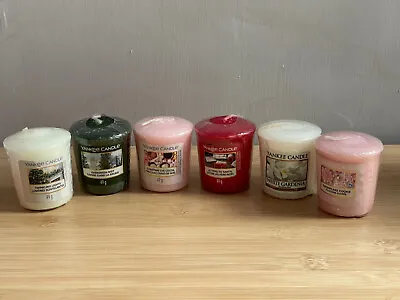 6x Mixed Scent Yankee Candle Votive Sampler 15hr Burn Each Christmas Eve Cocoa • £14.99