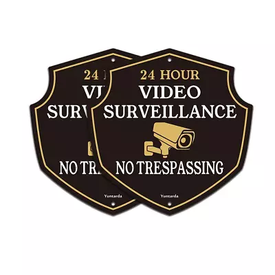 Video Surveillance Signs 12”X12”(2-Pack) No Trespassing Sign Aluminum Metal Sig • $31.12