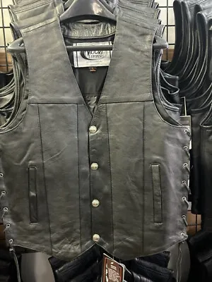 Men's Leather Vest With Buffalo Nickles Size 2XL 2608.2B • $79.95