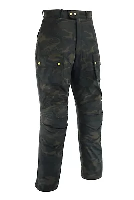 Warrior Classic Motorcycle Waxed Cotton 12OZ Waterproof CE Armour Bikers Trouser • £129.99