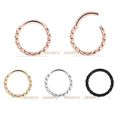 $4.20 • Buy 1pc Surgical Steel Nose Ear Lip Piercing Seamless Segment Ring Hinged Clicker