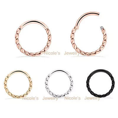 $4.20 • Buy 1pc Surgical Steel Nose Ear Lip Piercing Seamless Segment Ring Hinged Clicker