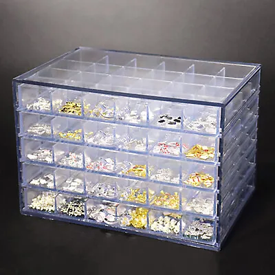 120 Grids Nail Art Storage Case 5-layer Drawer Acrylic Clear Organizer Box • $22
