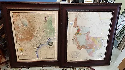 $460 • Buy 1836 And 1846 REPUBLIC OF TEXAS MAP FRAMED