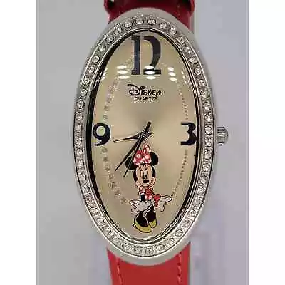 Vintage Retro Disney Minnie Mouse Red Band Quartz Analog Watch New Old Stock • $303.30