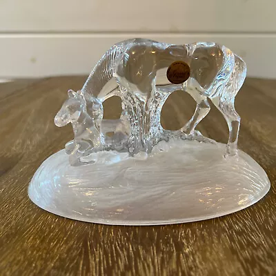 New Crystal Horse Figurine Frosted Base Made In France Cristal D’Arques • $34.95