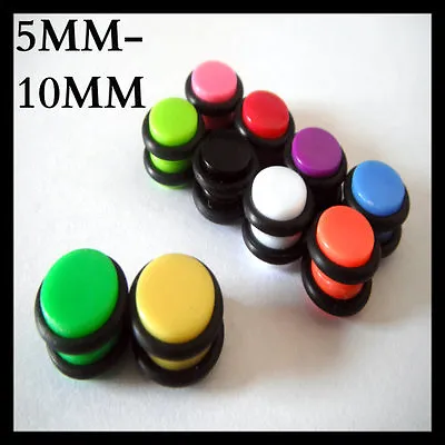 Magnetic Ear Plug Cheater Fake Non Piercing Tunnel Earring Taper Flesh 5mm-10mm • £1.95