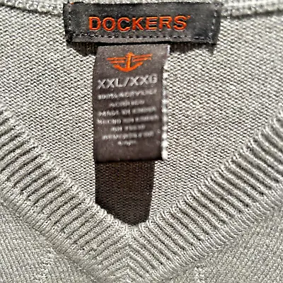 Dockers Men's Sweater Vest Golf Taupe Gray Sleeveless Size XXL Argyle NWT • $12.97