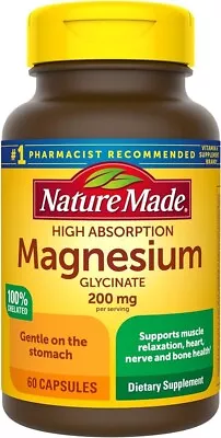 Nature Made Magnesium Glycinate 200mg 60 Caps • $15.99