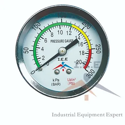 $7.95 • Buy Air Compressor Pressure / Hydraulic Gauge 2  Face Back Mount 1/4  NPT 0-300 PSI