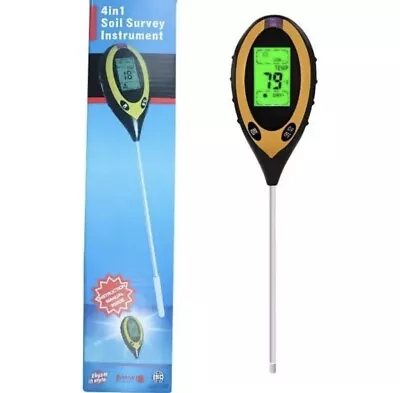 4 In 1 Soil Survey Instrument Plant Soil PH Moisture Light Meter Thermometer • $19.49