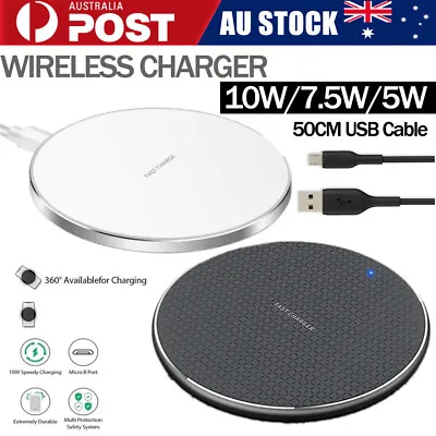 $7.50 • Buy Wireless Charger Charging Pad For IPhone14 13 12 11 Pro Max Samsung S22 S21 S20