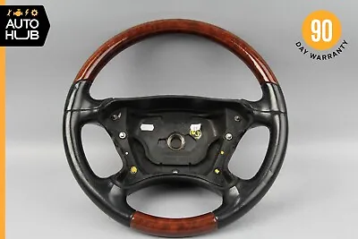 03-09 Mercedes R230 SL500 CLK320 CLK500 Steering Wheel Walnut Wood Black OEM • $199.20