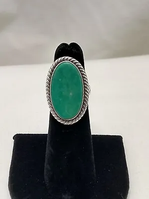 Vintage Signed   JP  Jane Popovich Green Turquoise Navajo Ring (Size 5.5) • $60