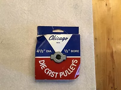 $12 • Buy Chicago 450A Die Cast V-Belt Pulley 4-1/2  Diameter  X 1/2  Bore For 1/2  A Belt