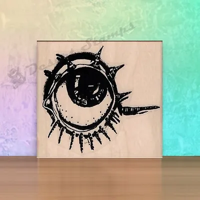 Mounted Rubber Stamp Eyeball Eye Creepy Eye Whimsical Eye Steampunk • $10.45