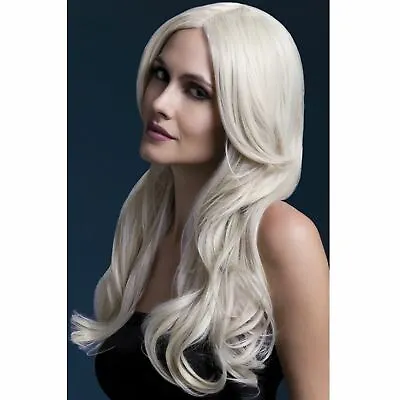 Adult Ladies Deluxe Fever Khloe Long Wavy Wig Professional Fancy Dress Accessory • £27.78
