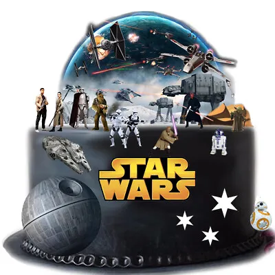 STAR WARS Scene Edible Thick Wafer Paper Cake Toppers • £3.99