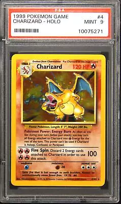 1999 Pokemon Base Set 4 Charizard Holo Rare Pokemon TCG Card PSA 9 • $1197