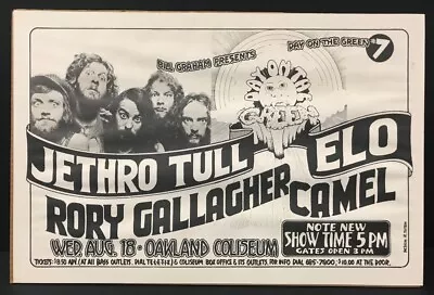 Day On The Green #7 Oakland Stadium Concert Poster Jethro Tull ELO Billy Graham • $274.95