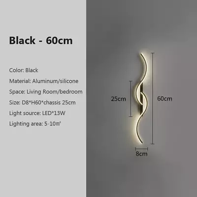 Modern LED Wall Lamp Minimalist Light Bedroom Long Strip Wall Sconces Home Decor • £18.40