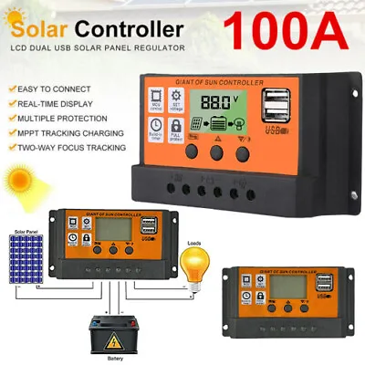 10-100A MPPT-Solar Panel Regulator Charge Controllers Auto Focus Tracking 1 F2G8 • $11.58