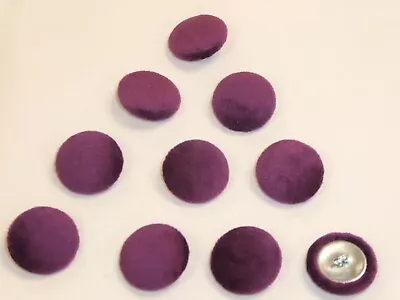 10 X Upholstery Buttons In PURPLE - Plush Velvet (Size: 25mm) • £4.95