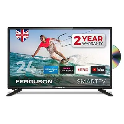Ferguson F2420RTSF 24 Inch Smart LED TV/DVD Download Apps Netflix Black • £266.20