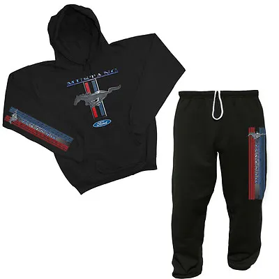 Ford Mustang Sweatpants Hoodie Sweatshirt Outfit Sweatsuit Tracksuit Men's Black • $39.95