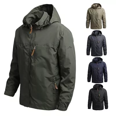 Men Hooded Raincoat Waterproof Tactical Sport Hiking Windbreaker Sunscreen New  • $35.42