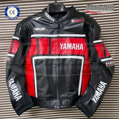 Yamaha Motorcycle Motorbike MotoGP Leather Racing Jacket CE Approve Armors • $158