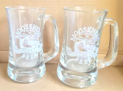 2 Moosehead Canadian Lager Glass Beer Mugs Bar Decor 6  - U • $40