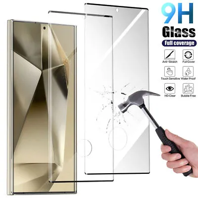 [2-Pack] For Samsung S24 Ultra S23 Plus S22 Tempered Glass Screen Protector Film • £5.29