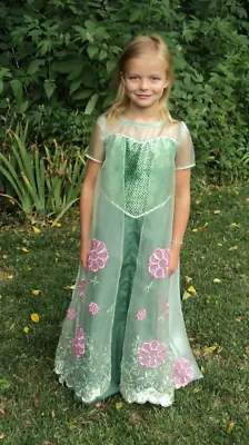 Girls' Sz 7/8 Medieval Princess Dress-up Costume W/ Appliquesorganza Overlay • $99