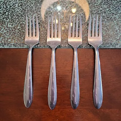 Set Of 4 Mar-Crest Stainless MCF1 Salad Forks 6  Atomic Starburst MCM • $10.50