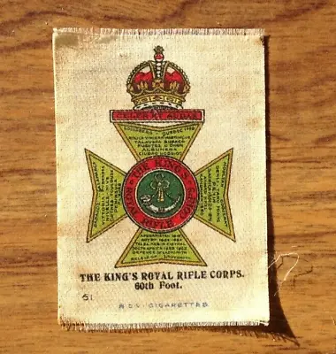 £3.49 • Buy The King's Royal Rifle Corps 60th Foot Military BDV Cigarette Silk . Free UK P&P
