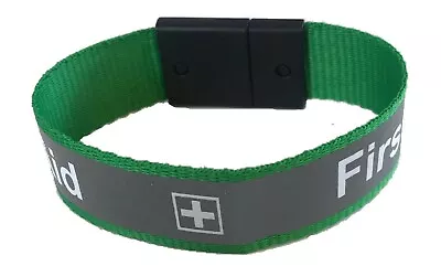 First Aid Fabric Wristband With Reflective Coating & Safety Breakaway - Adult  • £4.45