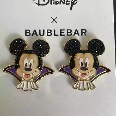 NIB Disney X Baublebar Halloween Mickey Mouse Vampire Bat Stud Earrings New • $18