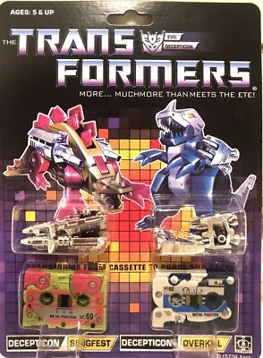 New Transformers G1 Decepticons Cassette Slugfest Overkill Reissue Box Set 80's • £38.40