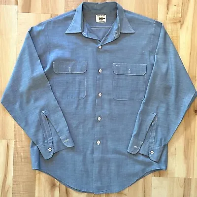 Vtg 70s BIG MAC Jcpenny Perma Press Long Sleeve Shirt XL Cotton Poly • $21.96