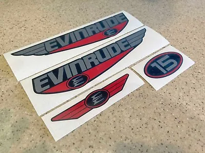 Evinrude 15 HP Vintage Outboard Motor Decals Die-Cut Vinyl + FREE Shipping! • $22