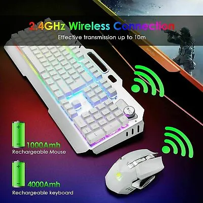 $60.99 • Buy Gaming Keyboard Mouse Set Wireless USB 2.4G RGB LED Backlit Rechargeable For PC