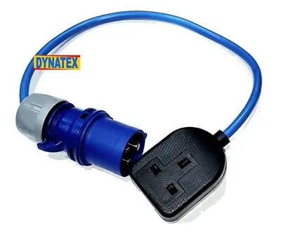Generator Fly Lead 16 Amp Plug To 13A Socket Caravan Hook Up Power Cable NEW • £8.75