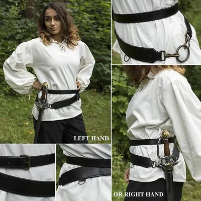 £58 • Buy Leather Double Wrap Weapon Belt. Perfect For Costume Or LARP